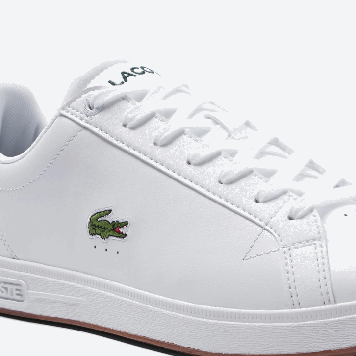 homens Lacoste branco e verde escuro 1r5 tênis de couro profissional graduado 08D01910