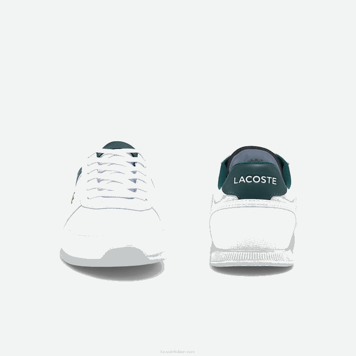 homens Lacoste branco e verde escuro 1r5 tênis menerva esporte têxtil e couro 08D01700