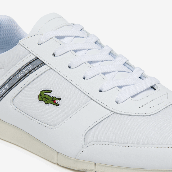 homens Lacoste branco e vermelho 286 Menerva Tênis esportivo com detalhes em couro e tecido 08D01704