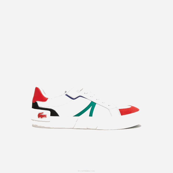 homens Lacoste branco e vermelho 286 tênis color pop l004 de couro 08D01890