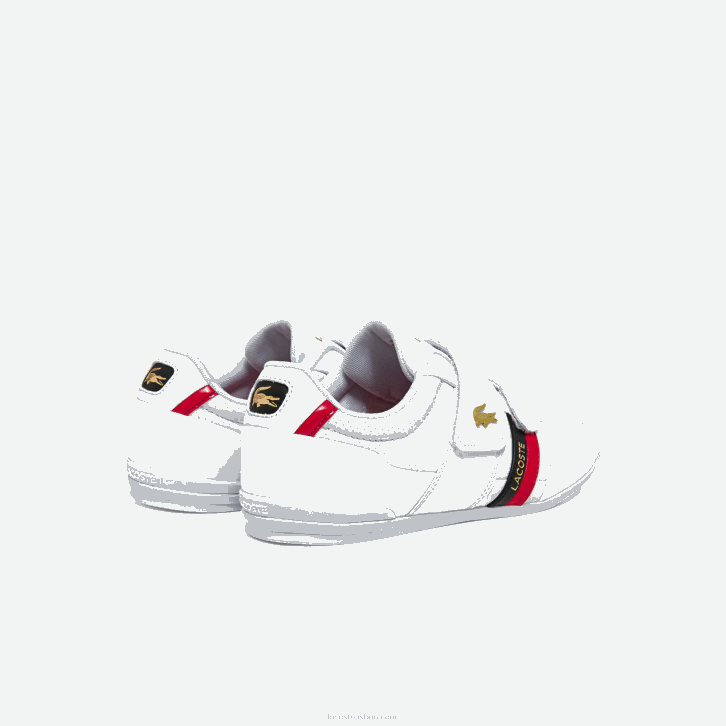 homens Lacoste branco e vermelho 286 tênis com tira misano couro e sintético 08D01878