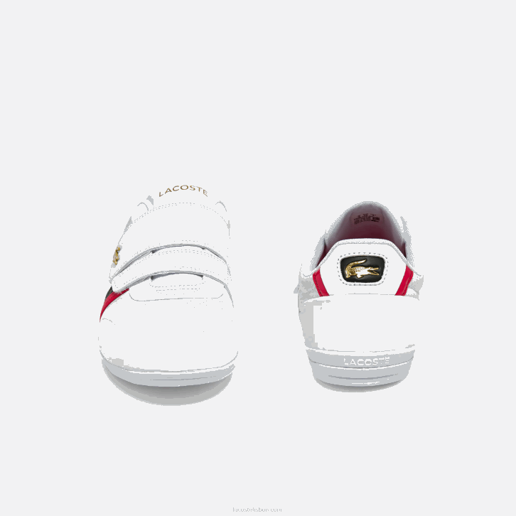 homens Lacoste branco e vermelho 286 tênis com tira misano couro e sintético 08D01878