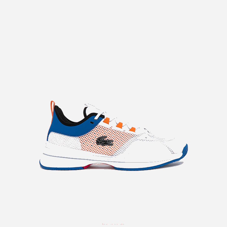homens Lacoste branco laranja 1u2 ag-lt21 tênis têxtil e sintético 08D01866