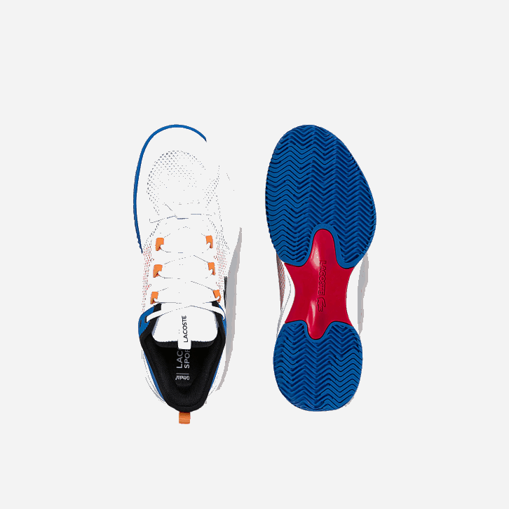 homens Lacoste branco laranja 1u2 ag-lt21 tênis têxtil e sintético 08D01866