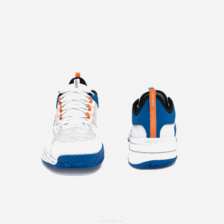 homens Lacoste branco laranja 1u2 ag-lt21 tênis têxtil e sintético 08D01866