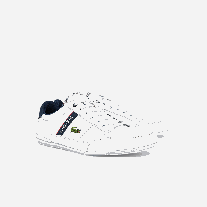 homens Lacoste branco/marinho e vermelho 407 sapatilhas têxteis e sintéticas chaymon 08D01791