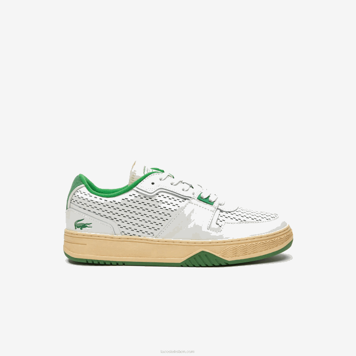homens Lacoste branco/verde 082 l001 tênis salto pop de couro 08D01745