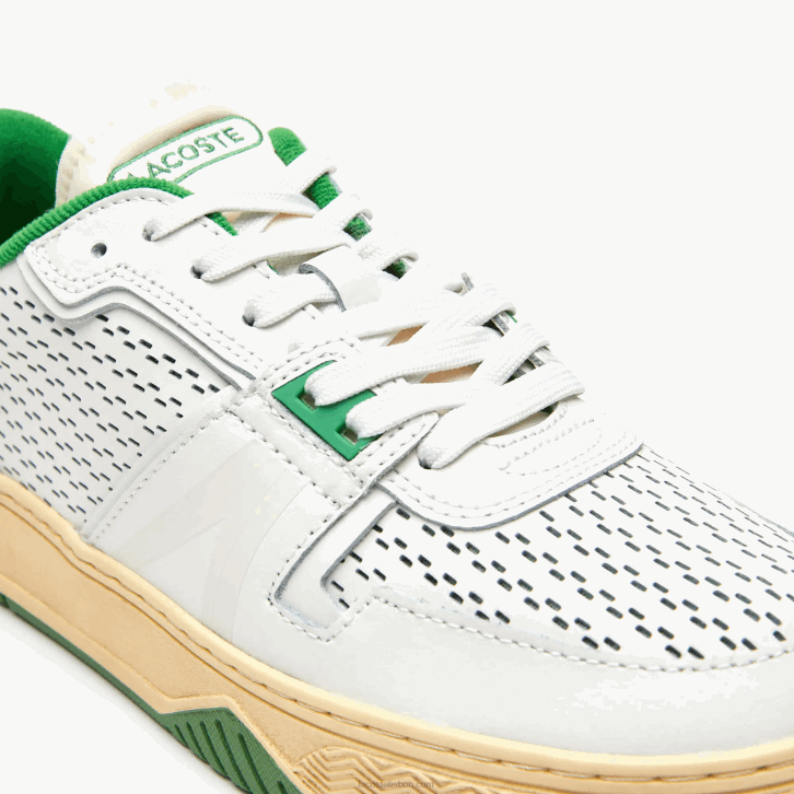 homens Lacoste branco/verde 082 l001 tênis salto pop de couro 08D01745