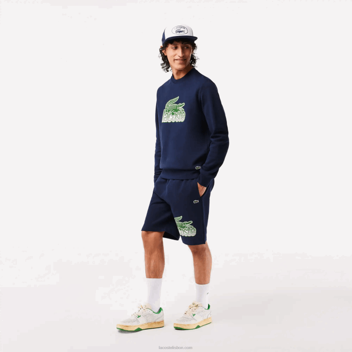 homens Lacoste branco/verde 082 l001 tênis salto pop de couro 08D01745