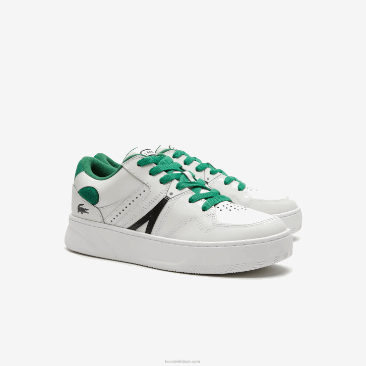homens Lacoste branco/verde 082 tênis color pop l005 de couro 08D01818