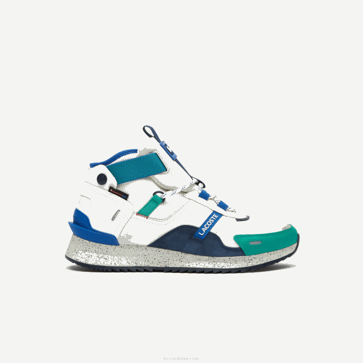 homens Lacoste branco verde wg1 couro run breaker e calçados outdoor sintéticos 08D01847