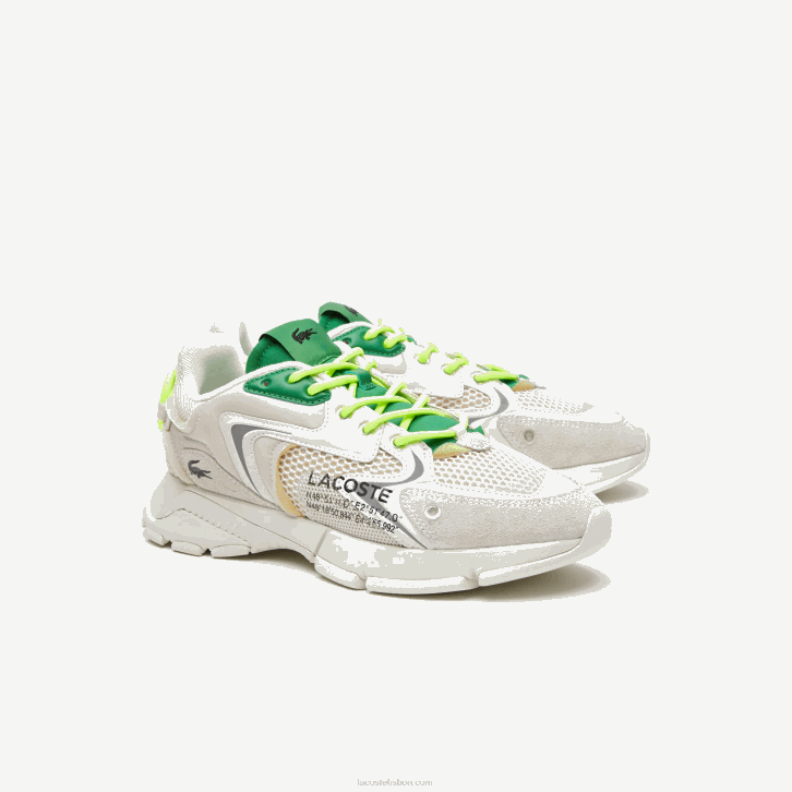homens Lacoste branco verde wg1 l003 tênis neo têxtil 08D01698