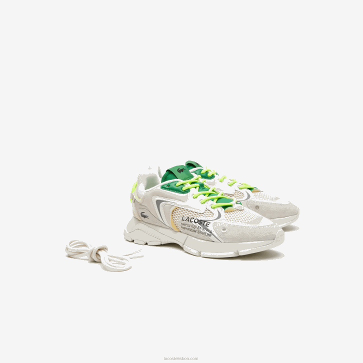 homens Lacoste branco verde wg1 l003 tênis neo têxtil 08D01698