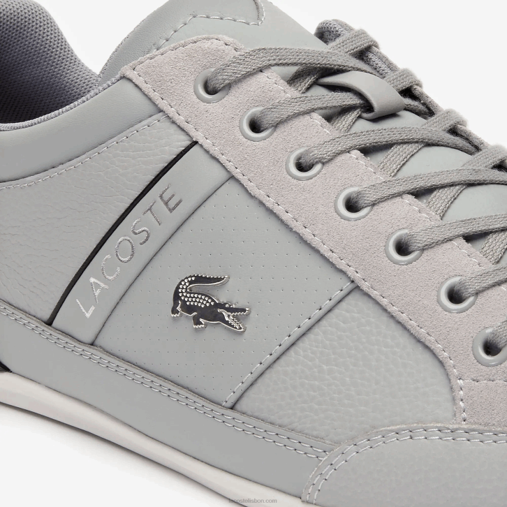 homens Lacoste cinza preto 276 tênis de couro chaymon 08D01709