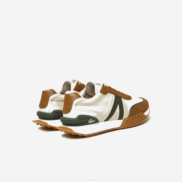 homens Lacoste goma bronzeada tg5 l-spin deluxe couro de inverno e sapatos ao ar livre têxteis 08D01782