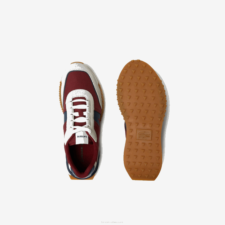 homens Lacoste goma de mascar gu1 l-spin deluxe couro de inverno e sapatos ao ar livre têxteis 08D01781