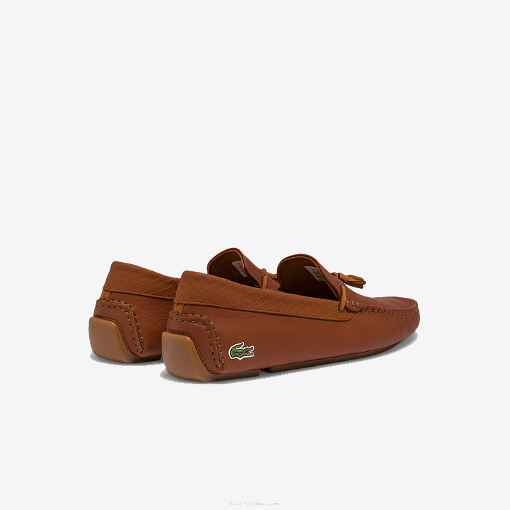 homens Lacoste goma marrom 524 Piloter sapato de corrida em couro com tassel 08D01843