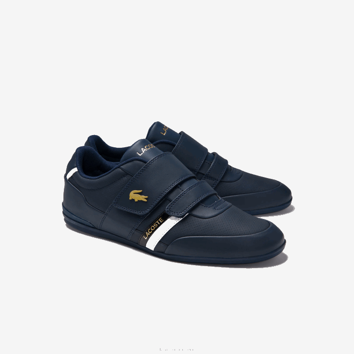 homens Lacoste marinha nb0 tênis com tira misano couro e sintético 08D01879