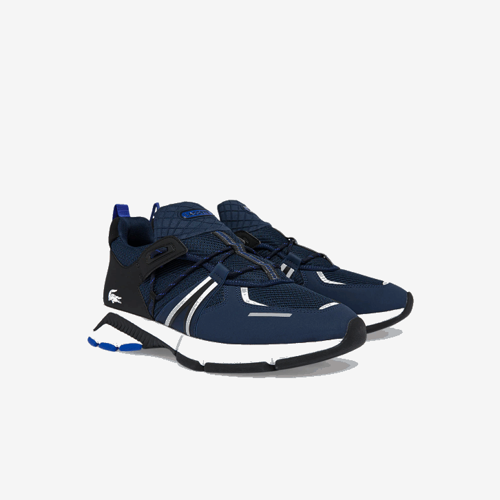 homens Lacoste marinho e branco 092 l003 sapatilhas têxteis 08D01797
