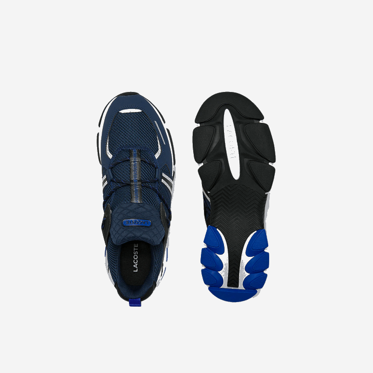 homens Lacoste marinho e branco 092 l003 sapatilhas têxteis 08D01797