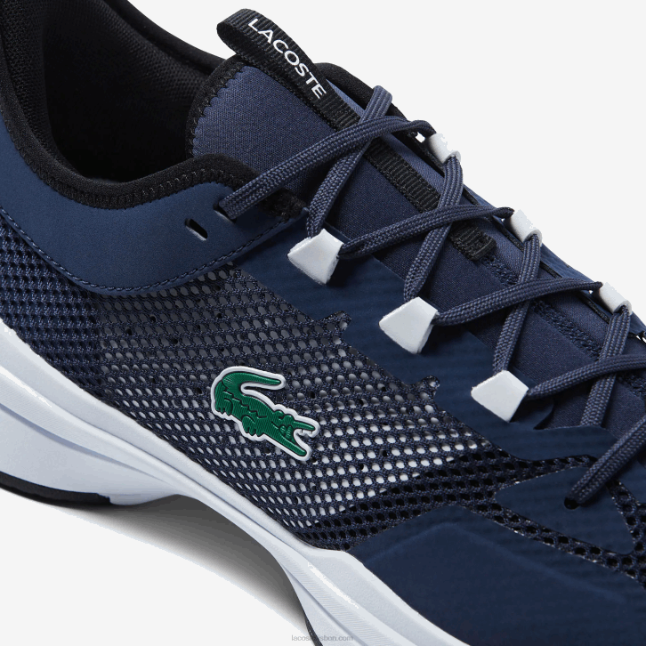 homens Lacoste marinho e branco 092 tênis de tecido ag-lt21 08D01904