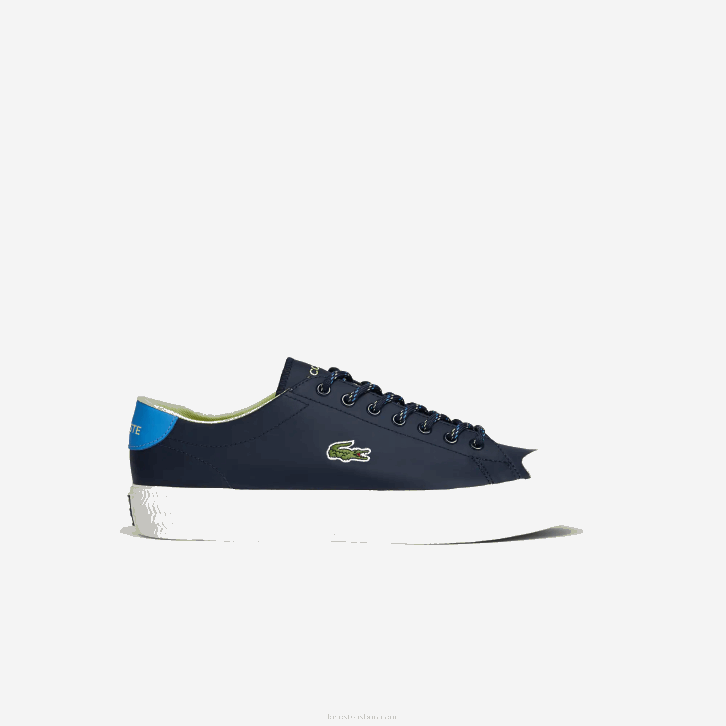 homens Lacoste marinho e off white j18 tênis gripshot de couro e camurça 08D01899