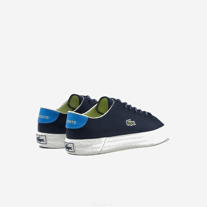 homens Lacoste marinho e off white j18 tênis gripshot de couro e camurça 08D01899