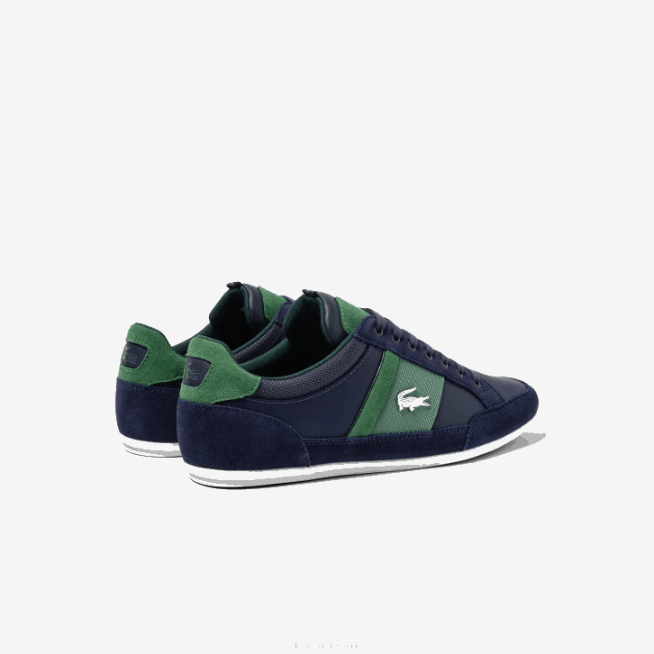 homens Lacoste marinho e verde 2s3 tênis de couro chaymon 08D01735