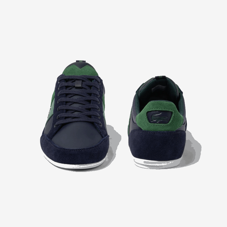 homens Lacoste marinho e verde 2s3 tênis de couro chaymon 08D01735