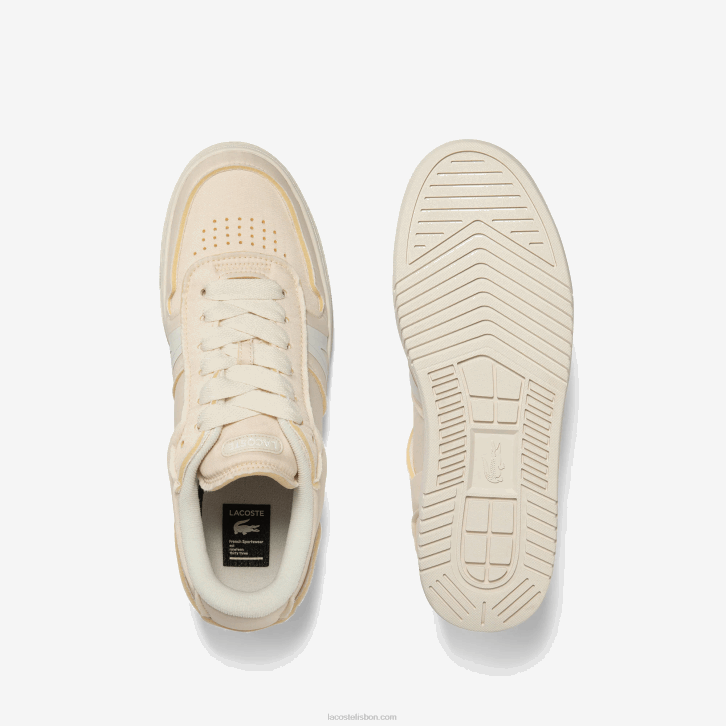 homens Lacoste off white 18c l001 sapatilhas têxteis trabalhadas 08D01746