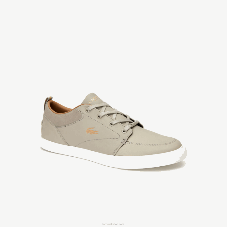 homens Lacoste off white 18c sapatos de barco de couro bayliss 08D01719