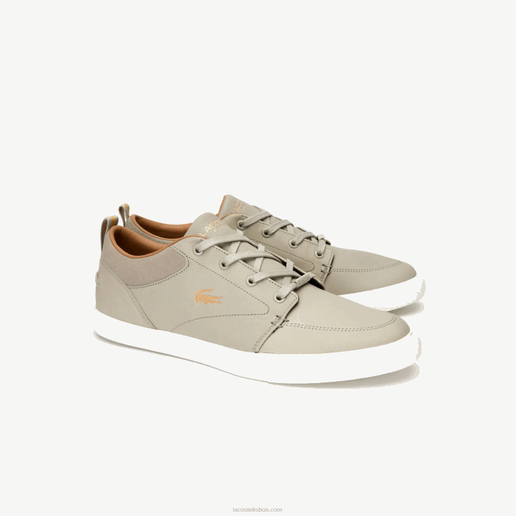 homens Lacoste off white 18c sapatos de barco de couro bayliss 08D01719