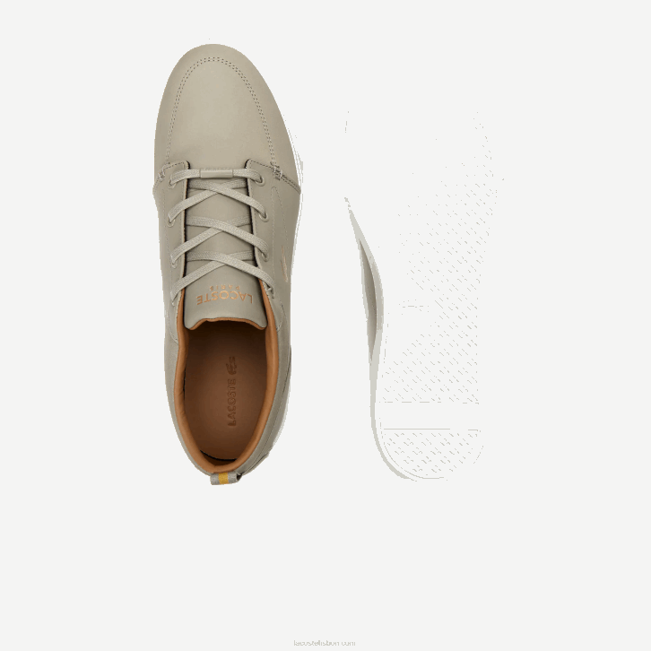 homens Lacoste off white 18c sapatos de barco de couro bayliss 08D01719