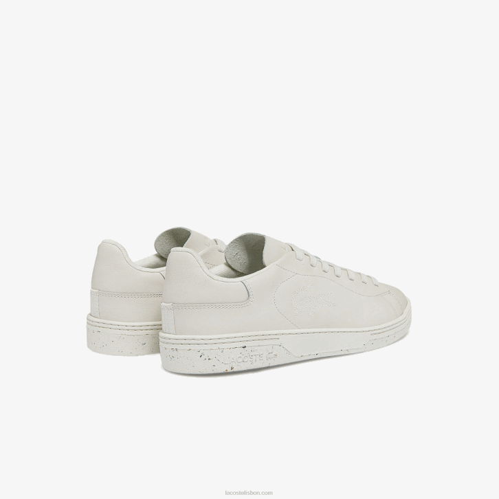 homens Lacoste off white 18c tênis de couro tribunal zero 08D01873