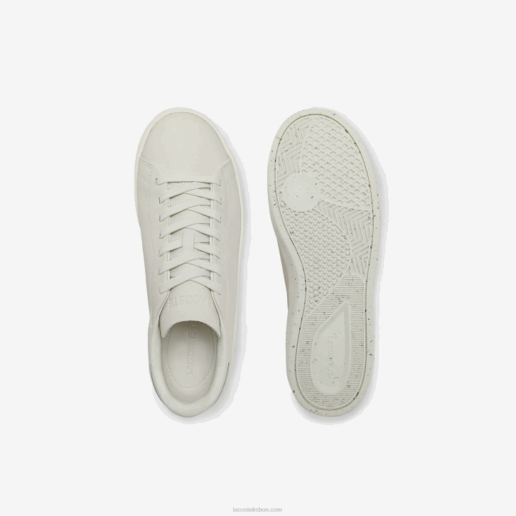 homens Lacoste off white 18c tênis de couro tribunal zero 08D01873