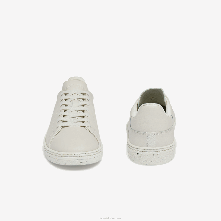 homens Lacoste off white 18c tênis de couro tribunal zero 08D01873