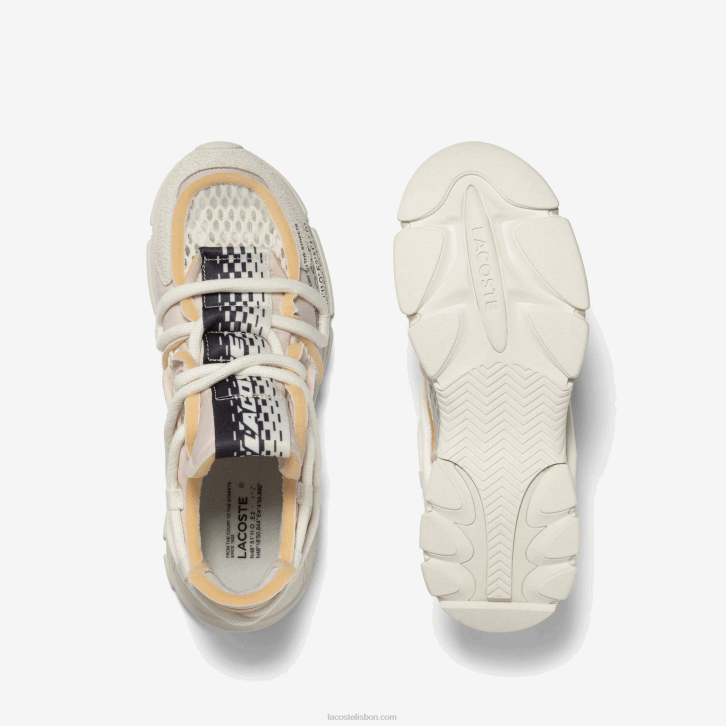 homens Lacoste off white 18c tênis l003 active para passarela têxtil 08D01731