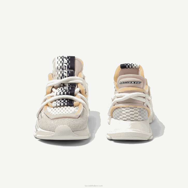homens Lacoste off white 18c tênis l003 active para passarela têxtil 08D01731