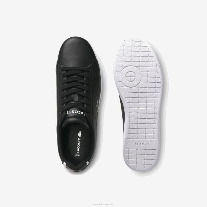 homens Lacoste preto 024 tênis de couro carnaby evo 08D01875