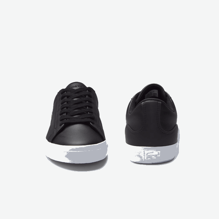 homens Lacoste preto 024 tênis de couro lerond 08D01716