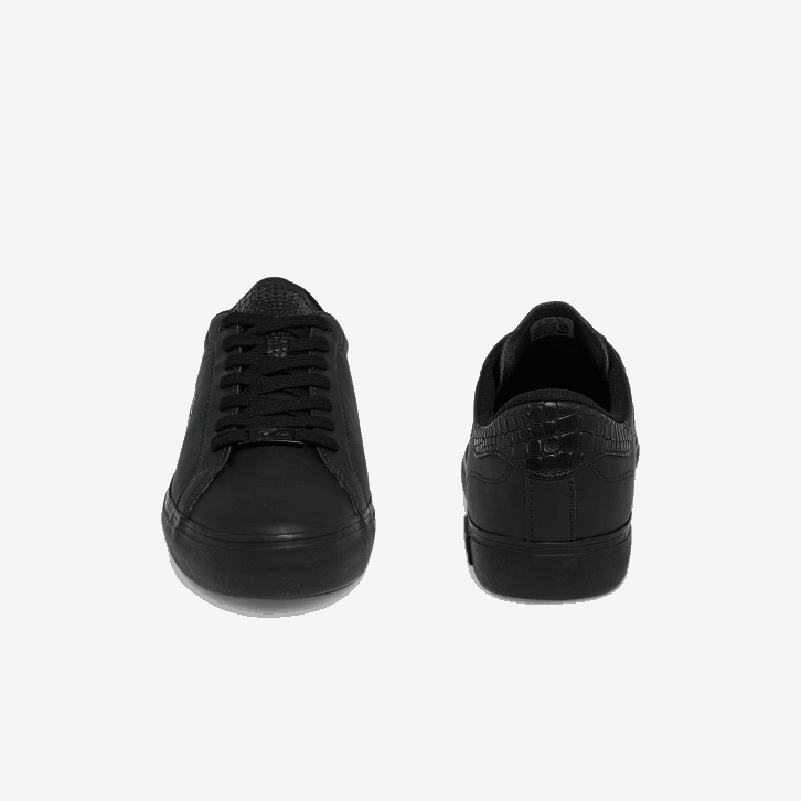 homens Lacoste preto 02h tênis de couro polido powercourt 08D01846