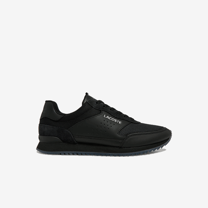 homens Lacoste preto 02h tênis de luxo têxtil parceiro 08D01706