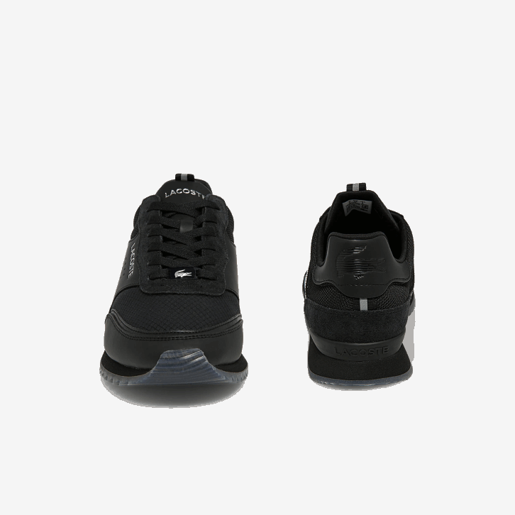 homens Lacoste preto 02h tênis de luxo têxtil parceiro 08D01706