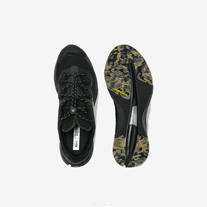 homens Lacoste preto 02h tênis run spin ultra gtx têxtil 08D01838