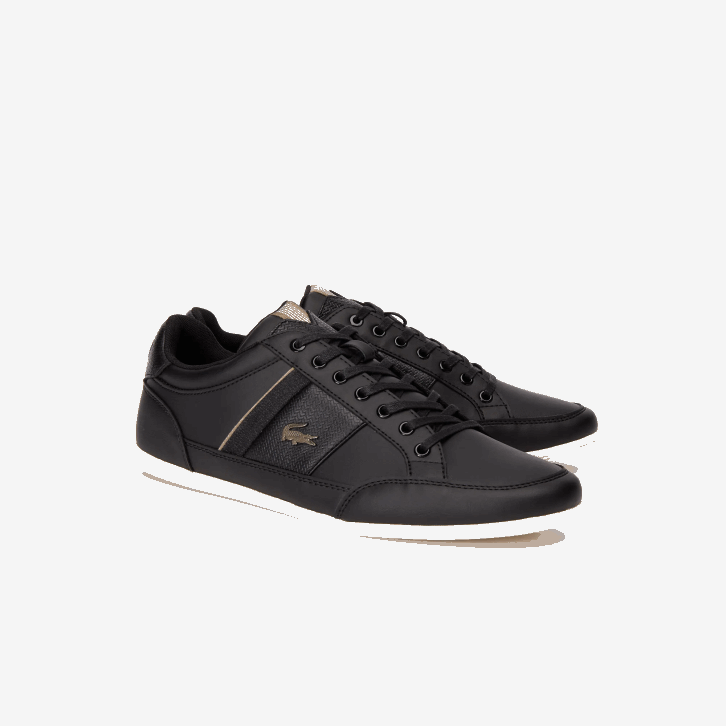 homens Lacoste preto caqui 2h5 tênis chaymon couro e sintético 08D01715