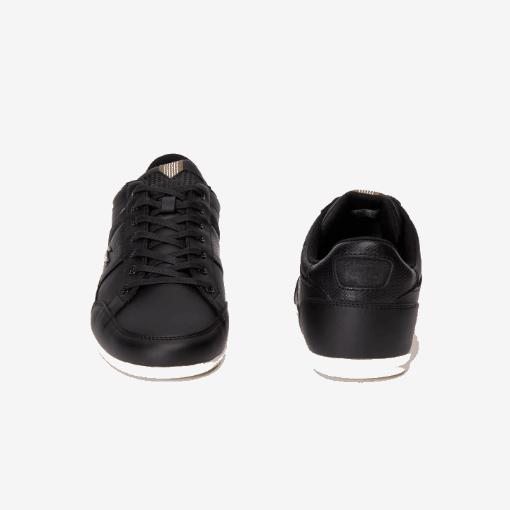 homens Lacoste preto caqui 2h5 tênis chaymon couro e sintético 08D01715