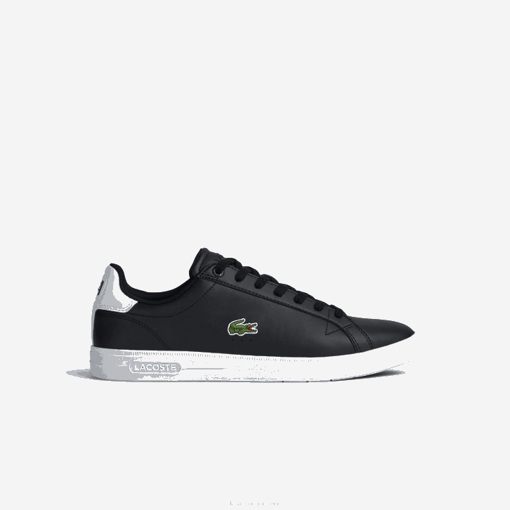 homens Lacoste preto e branco 312 tênis de couro profissional graduado 08D01909