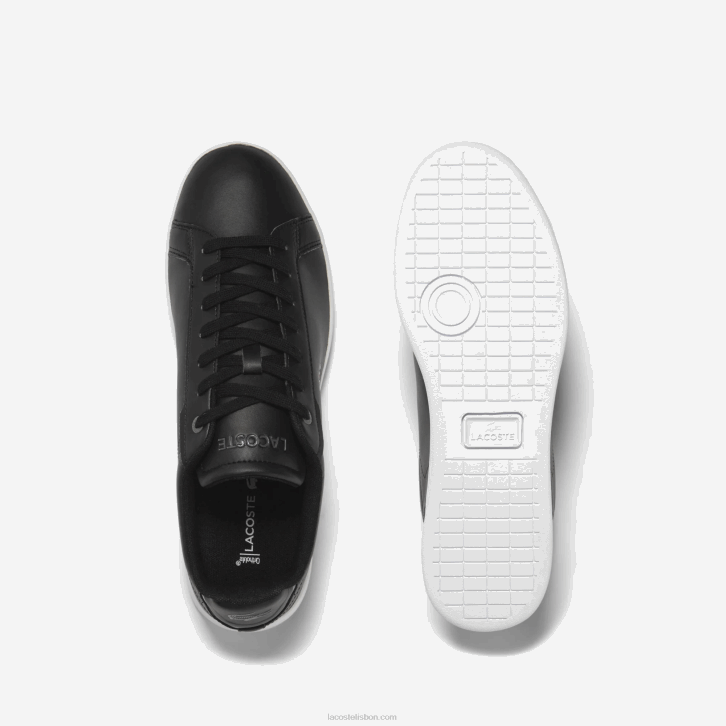 homens Lacoste preto e branco 312 tênis tonal de couro carnaby pro bl 08D01742