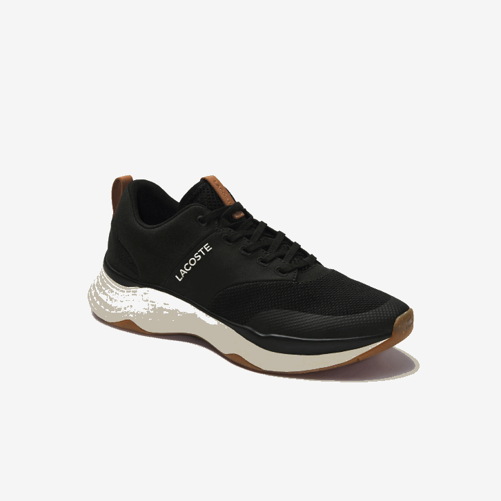homens Lacoste preto e off white 454 Tênis têxtil Court-Drive Plus Colorblock 08D01868