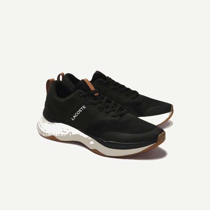 homens Lacoste preto e off white 454 Tênis têxtil Court-Drive Plus Colorblock 08D01868